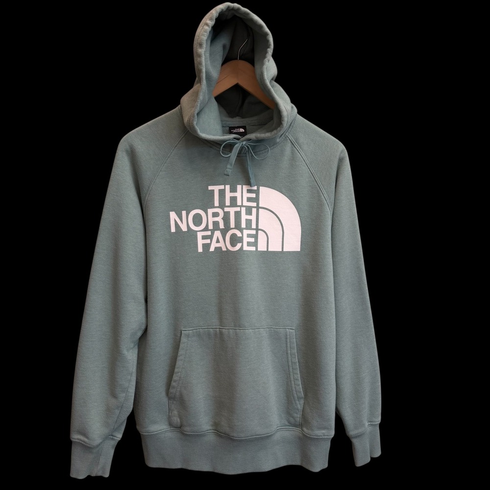 The North Face Women Sage Green Half Dome Logo 50% Pullover Hoodie‎ Size M